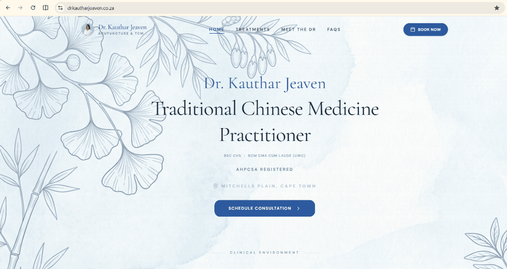 Dr. Kauthar Jeaven website preview